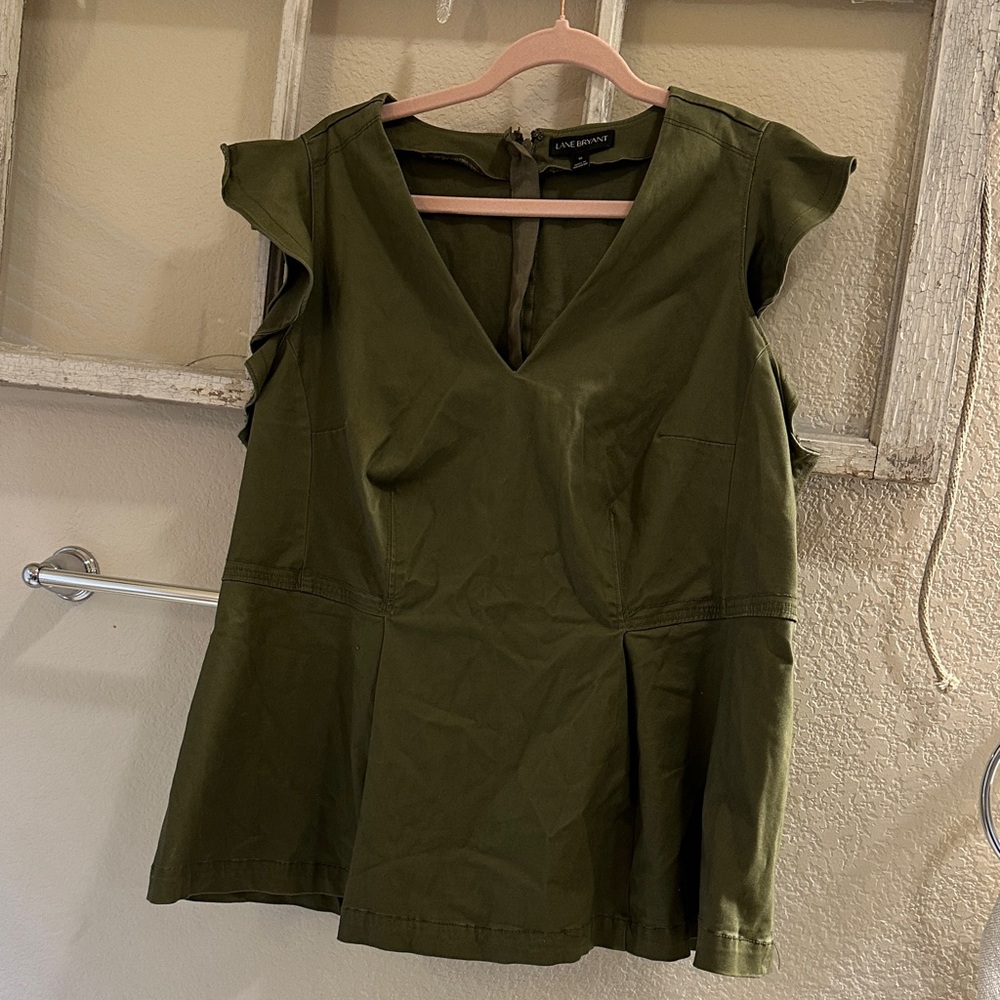 Lane Bryant Olive Green Blouse